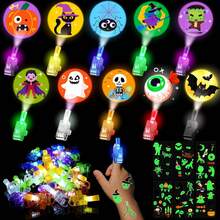 CPSYUB 40 Pack Halloween Party Favors For S: LED Light Up Finger Lights Halloween Trick-Or-Treat Goodie Bag Fillers Stuffers, Glow In The Dark Toys Bulk Non-Candy For Party Classroom Prizes