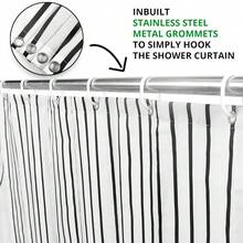 White And Black Extra Long Shower Curtain, Boho Minimalist Mid Century Modern Arch Geometric Machine Washable Waterproof Fabric For Bathroom Bathtub Decor With Hooks 72Wx78H{"Color_name":"WhiteandBlackBoho","Size_name":"72\"Wx78\"L(Packof1)"} - 多色19 - 查看 5