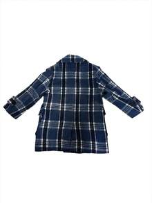 Abrigo de estilo británico a cuadros para niños preadolescentes, ropa de abrigo larga para otoño/invierno