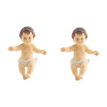 MuEco De JesS De Resina 5 Piezas Decoraciones Religiosas Multiusos Adornos Estatuilla para Celebraciones Y Hogar - como se muestrax2pcs + 6X4X2.5CMx2pcs - Ver 2