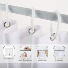 1pc Mushroom Pattern Bathroom Shower Curtain, Natural Forest Theme, Spring Shower Curtain With 12 Hooks, Bathroom Curtain Home Decoration Partition Curtain Warm Blackout - Nhiều màu - Xem 7