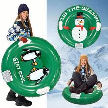 1 قطعة زلاجة ثلج قابلة للنفخ من البي في سي، مقاومة للانقلاب، سميكة، مقاومة للبرد، زلاجة ثلج للبالغين للاستخدام الخارجي، لعبة شتوية