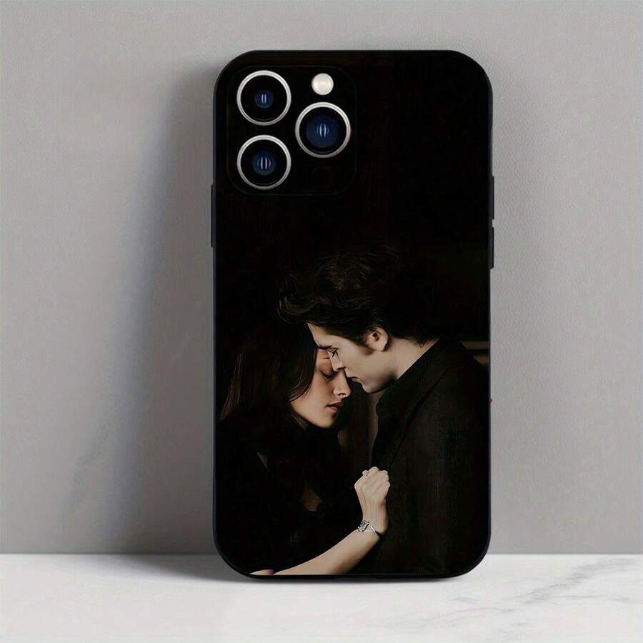 Funda de Teléfono TPU Negra para iPhone de la Serie Crepúsculo, No Te Pierdas. Tiene un diseño de dibujos animados adorable, buen rendimiento a prueba de golpes y puede proteger eficazmente la lente. Adecuado para iPhone 11/12/13/14/15/16 Pro Max - Mezcla de colores - Ver 1
