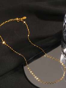 1 Peça Colar de Prata Esterlina S925, Estilo Minimalista Super Cintilante, Corrente Lisa de Estilo Frio, Corrente de Clavícula, Estilo de Moda Luxuoso Adequado para Uso Diário de Mulheres, Presente para Namorada/Esposa, Presente de Aniversário/Feriado