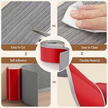 1 Gulungan Lis Dinding Vinyl, Lis Dekoratif Perekat Mandiri, Strip Dekoratif Perekat Mandiri Fleksibel, Desain Tekstur Serat Kayu, Dekorasi Rumah Ruang Tamu (2m X 8cm) - MultiWarna - View 7