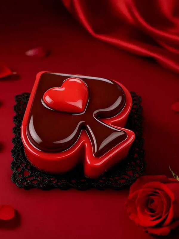 Molde de silicona creativo para pasteles - Molde de silicona en forma de pica para postre francés tipo mousse, molde de chocolate, molde de pastel en forma de corazón, adecuado para pasteles del Día de San Valentín, pasteles de cumpleaños de parejas, molde de repostería DIY, molde de helado, decoración de pasteles del Día de San Valentín, molde de postre
