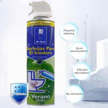 Burbujas para inodoro limpiador multifuncional refresca desinfecta 650ml mantenimiento baño aroma agradable fácil aplicar solución prolongada higiene desodorización uso doméstico - Blanco - Ver 7