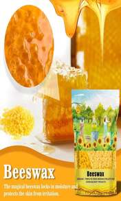 CARGEN Yellow Beeswax Pellets- 430g (095lb) Organic Beeswax Pellets Triple-Filtered Natural Bees Wax Cosmetic Grade Bee Wax For DIY Candles Skin Care Lip Balm Soap