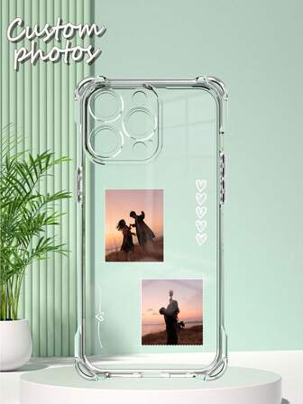 Funda de teléfono personalizada DIY, 1 pieza de funda de teléfono suave de TPU transparente a prueba de caídas y huellas dactilares con envoltura completa, adecuada para iPhone 16/14 Plus/13 Pro/12 Pro Max/11/6P/7P/XS/XR, ideal para personalizar con fotos, selfies, fotos de pareja, retratos familiares como regalos para ti mismo, tu pareja, familia, amigos, cumpleaños, aniversario