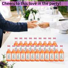 3.5oz 25ml-50ml Mini Wedding Liquor Bottles, Beverage Dispensing Bottles, Plastic Reusable Empty Bottles With Gold, Black, Silver Screw Caps, Labeled "Take A Shot We Tied The Knot", Suitable For Wedding Receptions, Restaurants, Parties, Graduation Ceremonies And Other Occasions - Transparent a - View 7