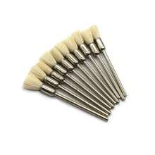 10 peças de escova de polimento em formato de caneta combinada com haste de 2,35 mm para polimento de joias, cerdas/fio/fio de cobre, escova em formato de caneta para polimento de joias, adequada para ferramentas rotativas