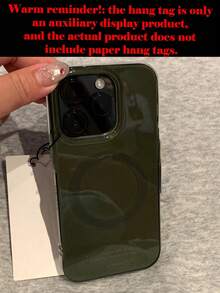 复古紫色磁吸无线充电透明边框手机壳,兼容 16/15/14/13/12/11/17 Pro Max Plus,时尚防震保护壳 - 綠色 - 查看 3