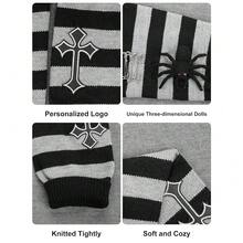 Lebaley Kawaii Leg Warmers For Girls Women - Japanese Lolita Leg Warmers Y2K Harajuku Leg Cover Stockings Kawaii Knit Socks{"Color_name":"Stripe3"} - 多色15 - 查看 7