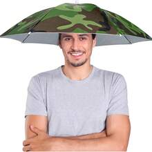1 pièce Chapeau parapluie pour adultes femmes et hommes - Bandeau élastique mains libres, parasol pour la pêche/le camping/l'agriculture/le jardinage/les événements sportifs
