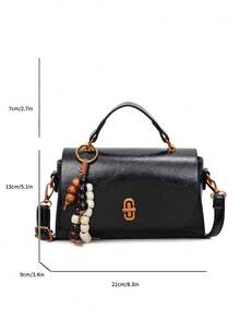 Bolso cuadrado pequeño de moda otoño 2025 para mujer, bolso bandolera retro, bolso de hombro con textura única estilo coreano con colgante