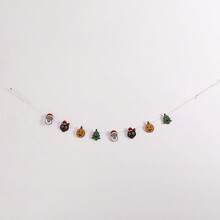 1Pc Vintage Christmas Garland Banner, Retro Xmas Hanging Garland, Rustic Farmhouse Holiday Party Decoration, Christmas Banner For Fireplace, Wall, Mantel, Living Room, Bedroom, Christmas Tree, Indoor Outdoor Home Decor