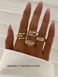 1 Pc 18K Gold Plating Sparkle Crystal Ring, Cubic Zirconia Heart Ring For Women, Minimalist Basic Design Stackable Rings Set For Everyday Wear