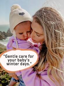 1 chiếc mũ len cho bé gái, có quả bông bảo vệ tai, lớp lót giữ ấm, mũ len mùa đông, mũ beanie cho trẻ sơ sinh. - 1PC - Xem 3