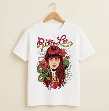 RitaLee T-Shirt Singer National Music MPB Unisex Male Female 100% Cotton Premium Top Streetwear Launch Immediate Shipping Various Colors!! Plus Size - 白色 - 查看 2