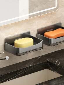 1pc Soap Holder, Soap Box. Bathroom And Toilet Wall Mounted Soap Boxes, Non Perforated Storage Shelves. Soap Box Soap Holder, Bathroom Storage&Storage. Bathroom Small Tools