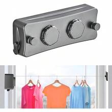 Retractable Clothesline Heavy Duty Clothes Drying Laundry Line Wall Mounted Easy Hanging Clothes Drying Laundry Line Retracting Hanging Lock To Prevent Sagging - one-size - View 1