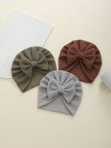 3pcs Multi-Color Soft Elastic Baby Beanies, Breathable, Suitable For All Seasons, Perfect Gift, Ideal For Photography - Multicolor - View 11