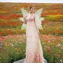 Large Fairy Wings Adult Women, 33"X25" Iridescent Glitter Butterfly Wings, Fairy Costume Set For Halloween Dress Up Party{"Color_name":"Gold"} - 金色 - 查看 9