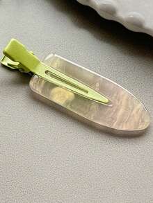 1pc Sweet Young Girl Iridescent Mermaid Girl With Invisible Hair Clip - Simple And Cute Hair Accessory, Claw Clips - Multicolor - View 18