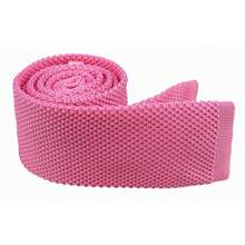 Corbata delgada de punto de unicolor para hombres, acabado cuadrado {"Talla_nombre":"Talla única","Color_nombre":"Rosa magenta" - Multicolor29 - Ver 5