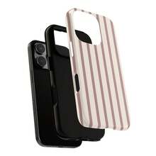 Lazy Pink STRIPES Phone Case Cute Aesthetic Preppy Dusty Pink Stripe Phone Case Phone Case For IPhone 16 15 14 13 12 11 - 混色 - 查看 4