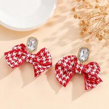 أقراط معلقة مكرمة بشريط فراشة ذات طباعة هاوند تووث، هدايا لعيد الحب، للأم، عيد الأم