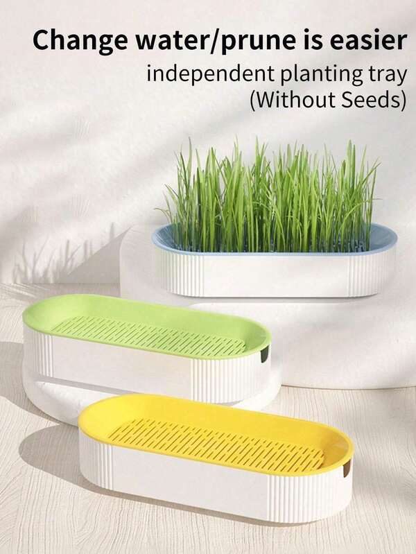 Suprimentos para gatos Petiscos para gatos Caixa hidropônica para gatos Plantador de grama para gatos Conjunto de caixa hidropônica para grama para gatos (sem sementes) Acessórios para gatos