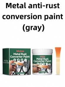 1 pieza Jakehoe Pintura convertidora de metal antioxidante, imprimación convertidora de renovación decorativa de metal para barandillas de puertas de hierro, pintura quitaóxido multiusos para rines de automóvil, grifos y acero inoxidable.