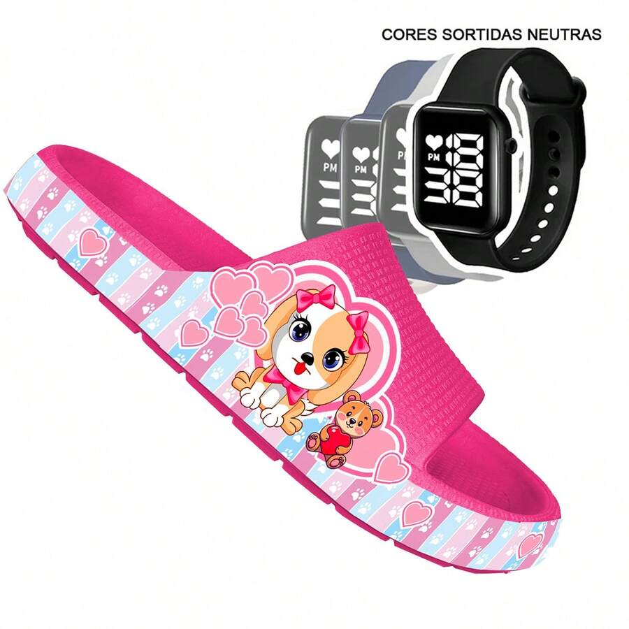 Cloud Flip Flops For Girls, Comfortable And Lightweight Cartoon Sandal - Watermelon Pink - View 1