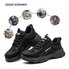 Men's Lightweight Safety Shoes With Steel Toe, Anti-Smashing, Anti-Puncture, Breathable Sports Shoes For Work