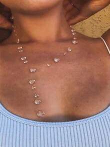 1 chiếc vòng cổ ngọc trai giả hình giọt nước thời trang tối giản, phù hợp cho phụ nữ trong mọi dịp - Trong sáng - Xem 2