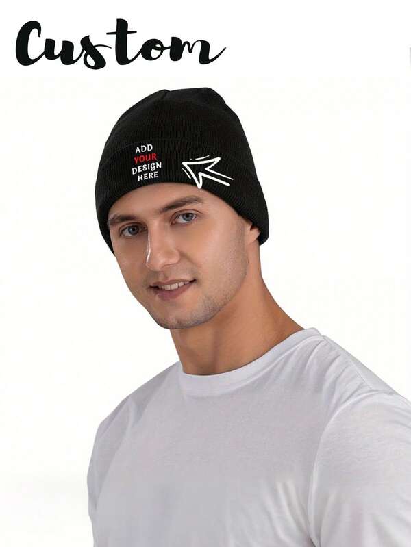 Customized Brimless Hats, Personalized Knitted Hats, Custom-Designed Text Winter Warm Knitted Hats, Custom Logo Solid Color Stretch Warm Knitted Hats, Autumn And Winter Casual Outdoor Fashion, Design Your Own Personalized Brimless Hat, Custom Knitted Hats, Unisex Winter Knitted Hats, Gift Choice, Multiple Colors Available.