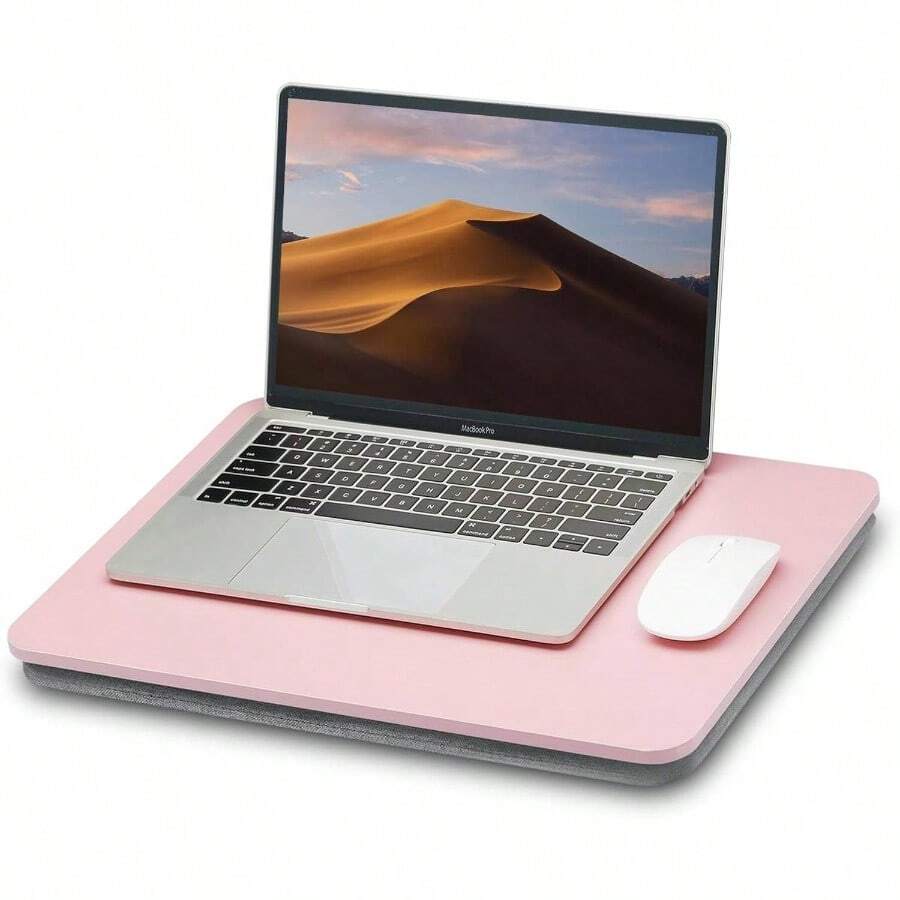Portable Lap Laptop Desk With Pillow Cushion, Fits To 15.6 Inch Laptop, Lap Stand Bed Couch Carpet, Book TabletDrawing BoardComputer Laptop Stand - Pink - 粉色 - 查看 1