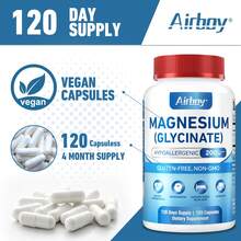 BUPORAI Cápsulas De Glicinato De Magnesio: Ayudan Con El Estrés, Los Músculos, El Sueño, Las Articulaciones, Los Huesos Y La Salud Inmunitaria Y Cardiovascular (120 Unidades) - 120 cápsulas - Ver 7