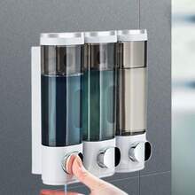 Wall Mounted Three Head Soap Dispenser Home Hotel Soap Dispenser No Punching Manual Press Shower Gel Box Hand Soap Bottle - Multicolor - View 4