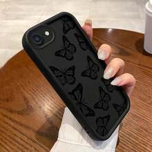 For IPhone SE (2022) Mobile Phone Case, Sky Eye Ladder Mobile Phone Case, Black Butterfly Funny Anti-Fouling Animation Leisure High Quality Ins Style Cute And Delicate Fresh Fun Girl Simple Niche Vitality Korean Japanese Cartoon Playful Versatile Air Cushion Popular Youth Light Fashionable Non-Slip Gift Durable Design Sense Unique New Creative No Collision Model Graffiti High-Looking Textured Shock-Absorbing  Cute Soft Personality Protection Well-Behaved Durable Elegant - 黑色 - 查看 8