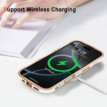 For IPhone 16 Pro Case Wave Wavy Phone Cases With Love Heart, Luxury Plating Edge Cute Curly Shape Cover For Women Girls, Thin Slim Soft TPU Rubber Shockproof Protective Cover, White{"Color_name":"White","Size_name":"ForiPhone16Pro-6.3inch"} - 多色17 - 查看 6