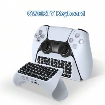 For Playstation5 Wireless Controller Keyboard Wireless 3.0 Mini Portable Gamepad 500mAh Battery Chatpad With Built-In Speaker & 3.5MM Audio Jack For Playstation 5 Voice Chat Board For Messaging And Gaming Live Chat