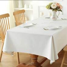 6 White Polyester Tablecloths 60x102 Inches - Washable Rectangular Table Cloth, Suitable For Weddings, Camping, Banquets, Table Decoration