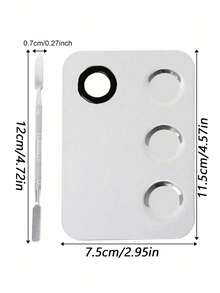 2/1 pezzo Tavolozza per miscelazione trucco in acciaio inossidabile, set tavolozza per miscelazione trucco professionale, strumento per miscelazione fondotinta, accessori per il trucco