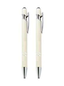 1/10 Stück Kugelschreiber mit Stylus Spitze, Metall, 2 in 1 Stylus Kugelschreiber mit 1,0 mm schwarzer Tinte für Smartphone, Tablet