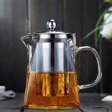 Dickwandiger und hitzebeständiger Glasteekanne mit hochwertigem Edelstahlfilter, geeignet für Herd, Induktion, Elektroherd, tragbarer Handfilter-Teekocher für Blütentee, Schwarztee, Pu-Erh-Tee, leicht zu reinigen, ideal für Wohnzimmer, Büro, Teezeremonie, als Geschenk oder für den Eigengebrauch - Transparent - Übersicht 11