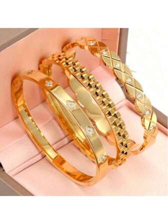 Pulsera chapada en oro de 18K de acero inoxidable, adecuada para uso diario de mujeres, con diseño de cadena y flor de estilo europeo y americano, casual, para fiestas, vacaciones, joyería de muñeca, regalo de cumpleaños y boda