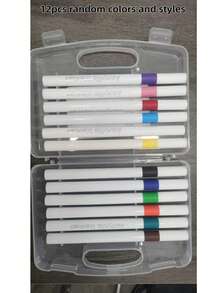 12 piezas Juego de bolígrafos de marcador acrílico redondos navideños, set de pinceles de pintura a base de agua para dibujar, bocetos y crear hermosas obras de arte, oficina, escuela, dibujo, estudiante, marcadores, papelería, niños, niñas, útiles escolares [Estilos de colores aleatorios]