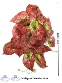 Reptile Habitat Artificial Plants, Amphibian Tank Shelter Hanging Plants, Climbing - Terrarium With Suction Cup Base, Tank Decoration, Suitable For Bearded Dragons, Lizards, Snakes, Geckos, Frog-Hamsters